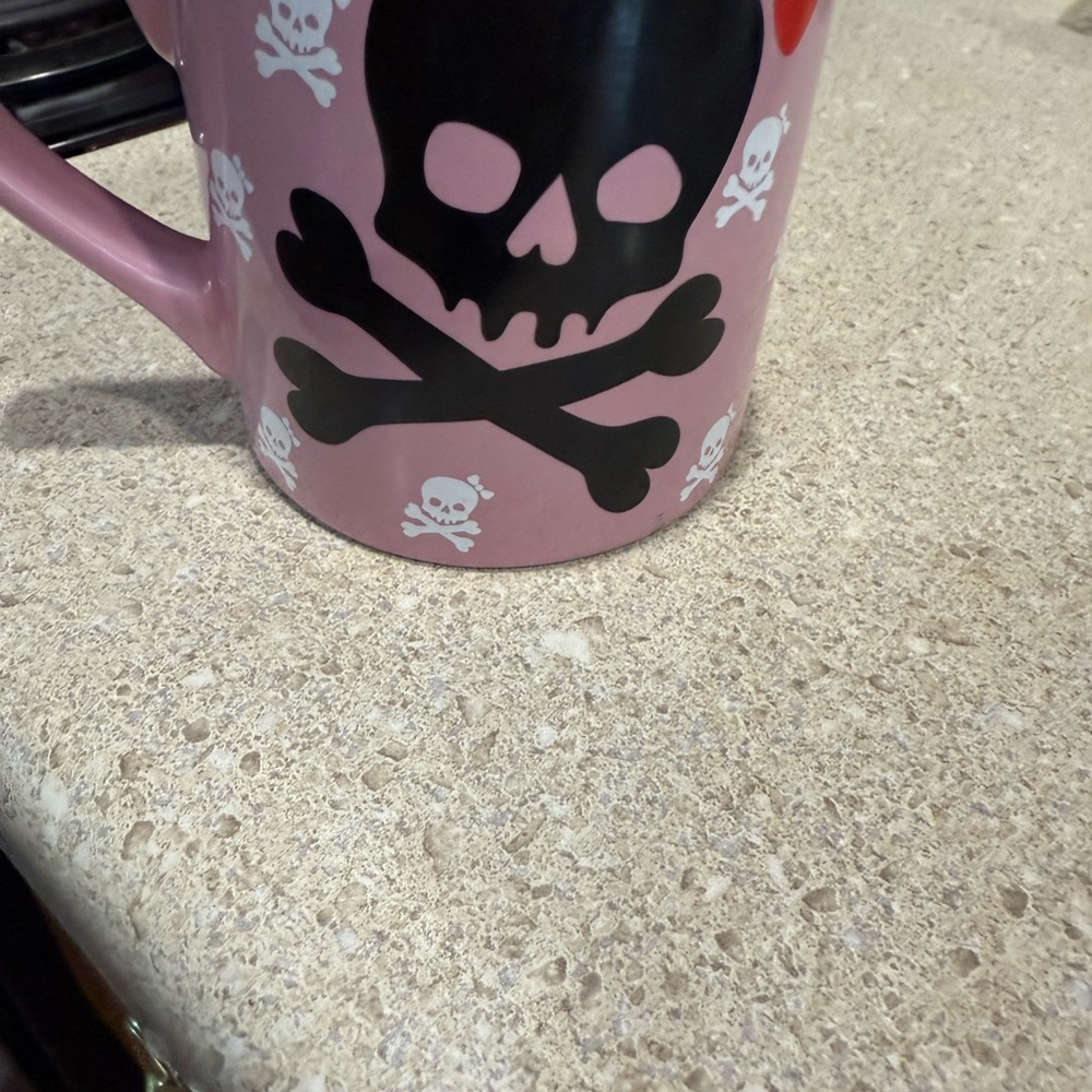 Pink Skull & Crossbones Ceramic Mug